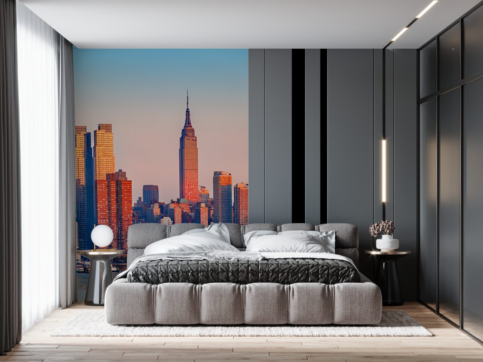 Papier peint le soleil se couche sur new york