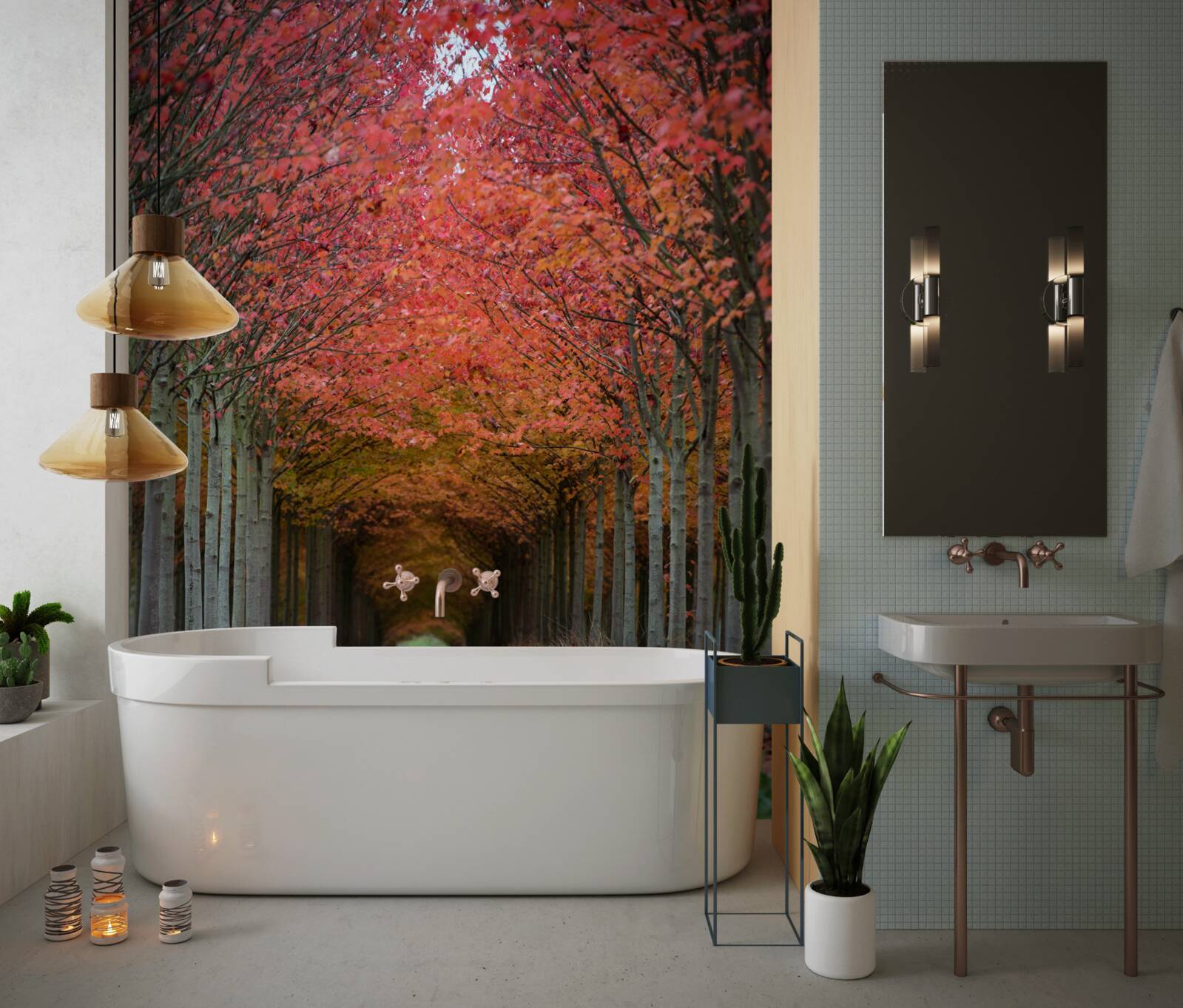 Papier peint arche de cerisier