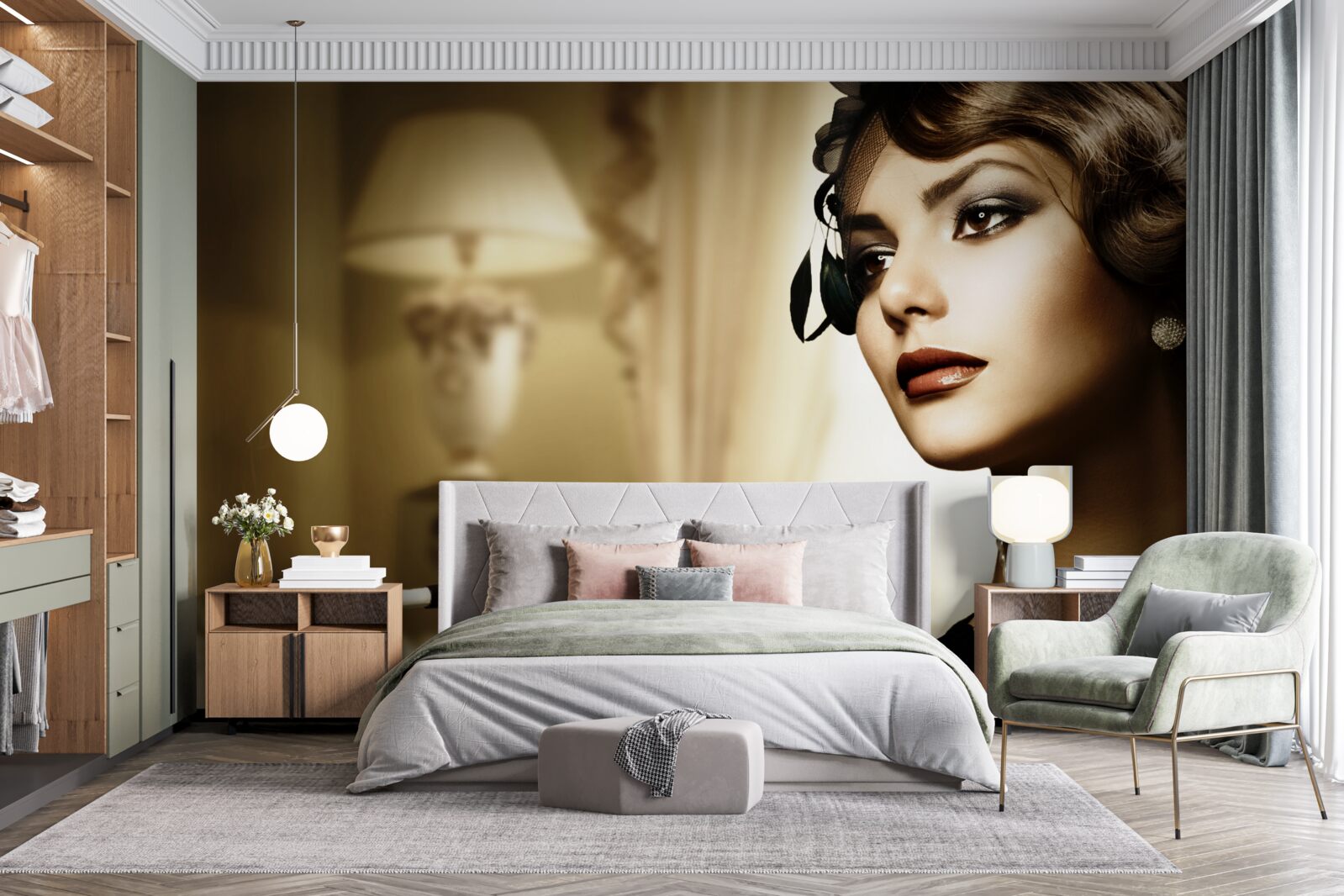 Papier peint fille avec une cigarette