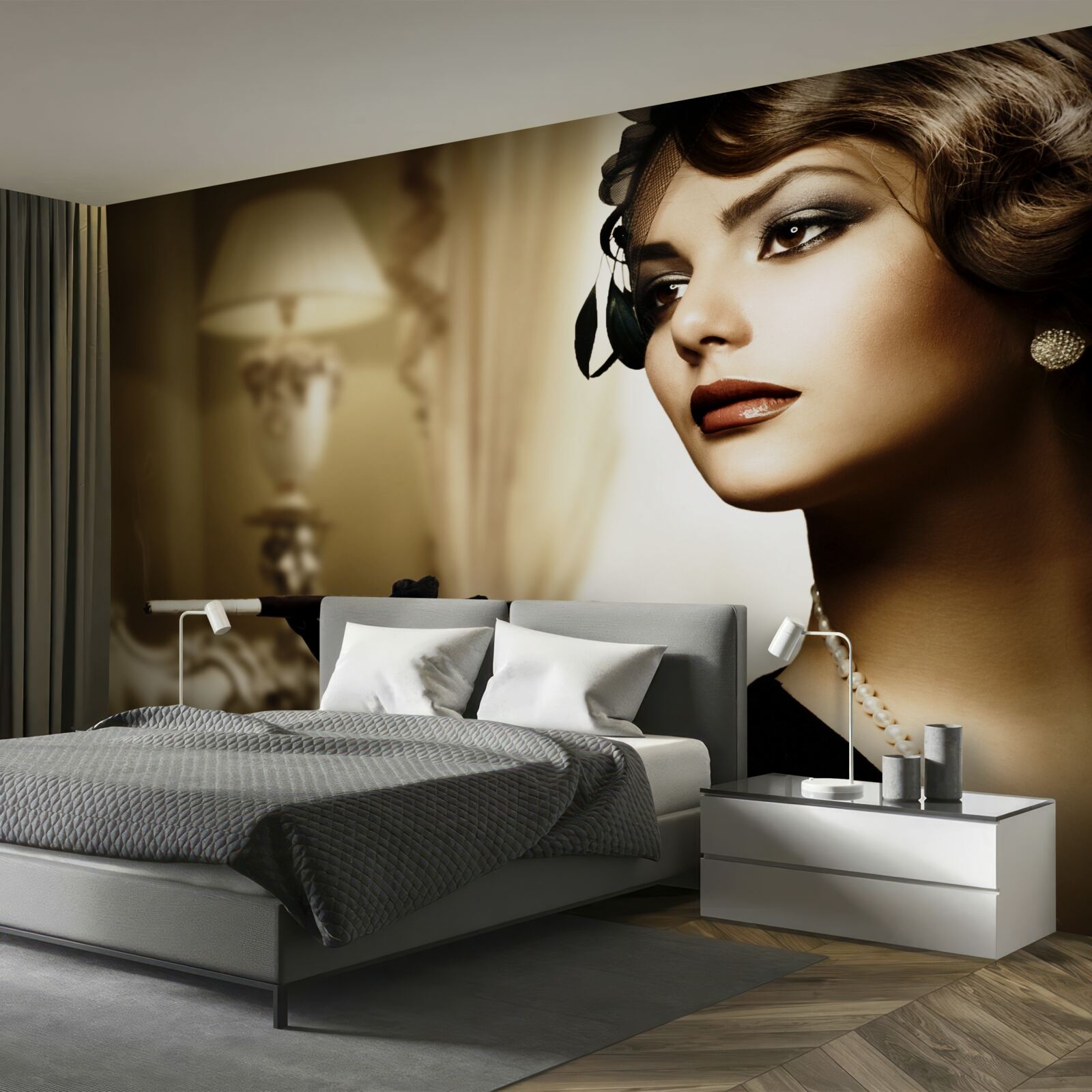 Papier peint fille avec une cigarette