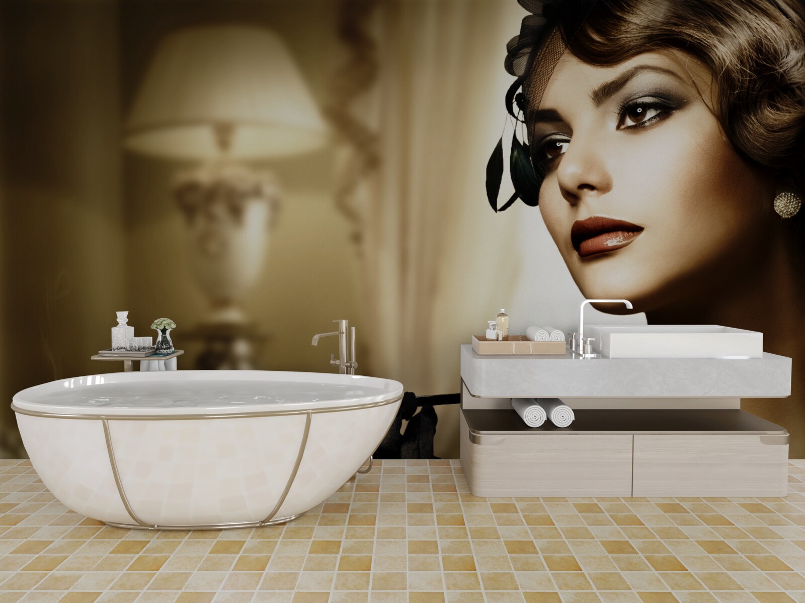 Papier peint fille avec une cigarette