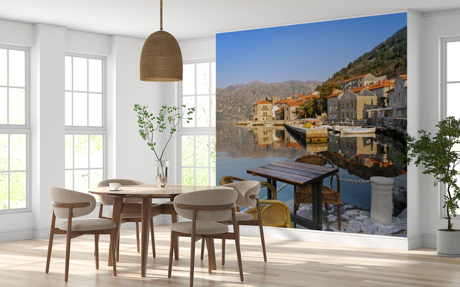 Papier peint un espace confortable pour se détendre au bord de la rivière