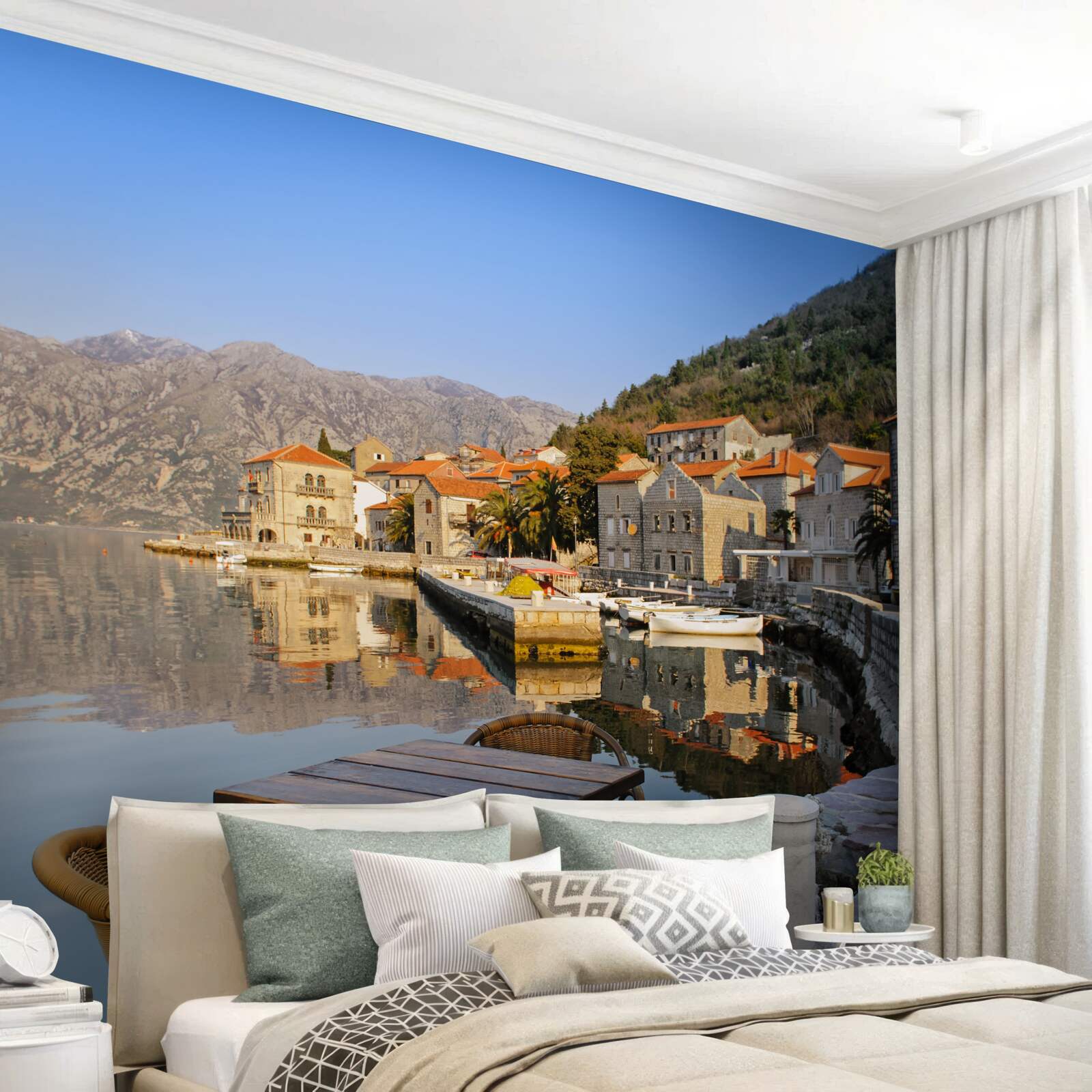 Papier peint un espace confortable pour se détendre au bord de la rivière