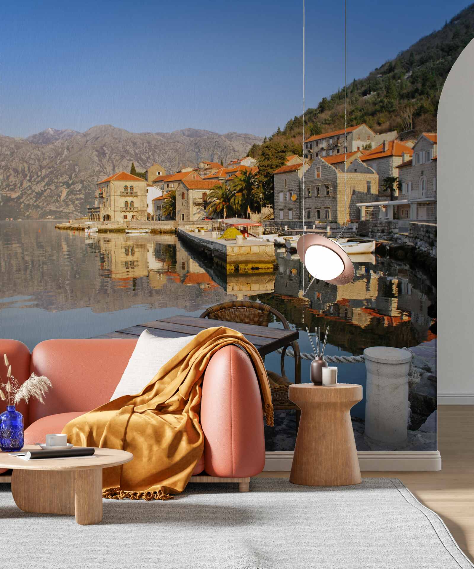 Papier peint un espace confortable pour se détendre au bord de la rivière