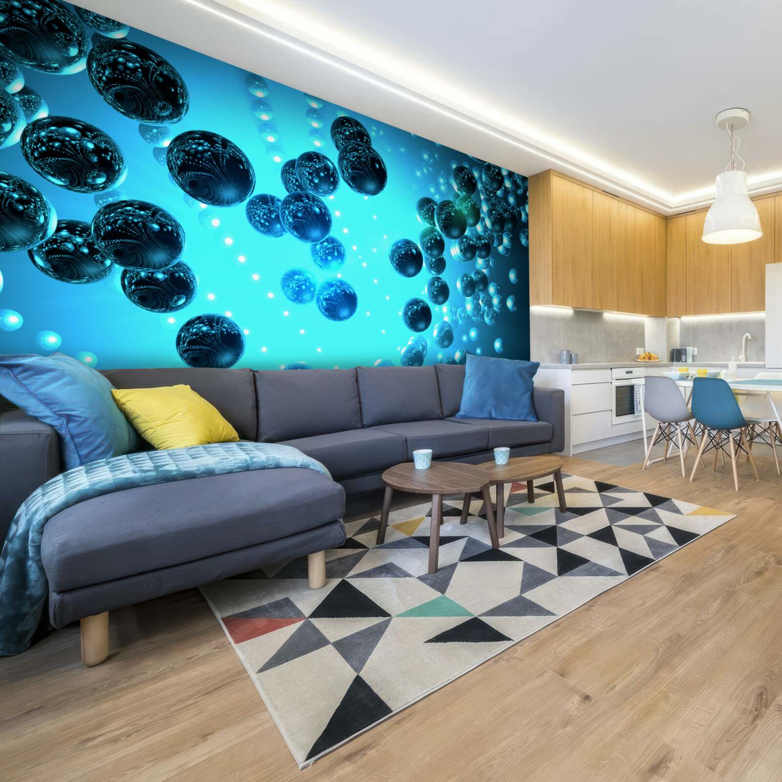 Papier peint l'eau dans un verre est composée de molécules