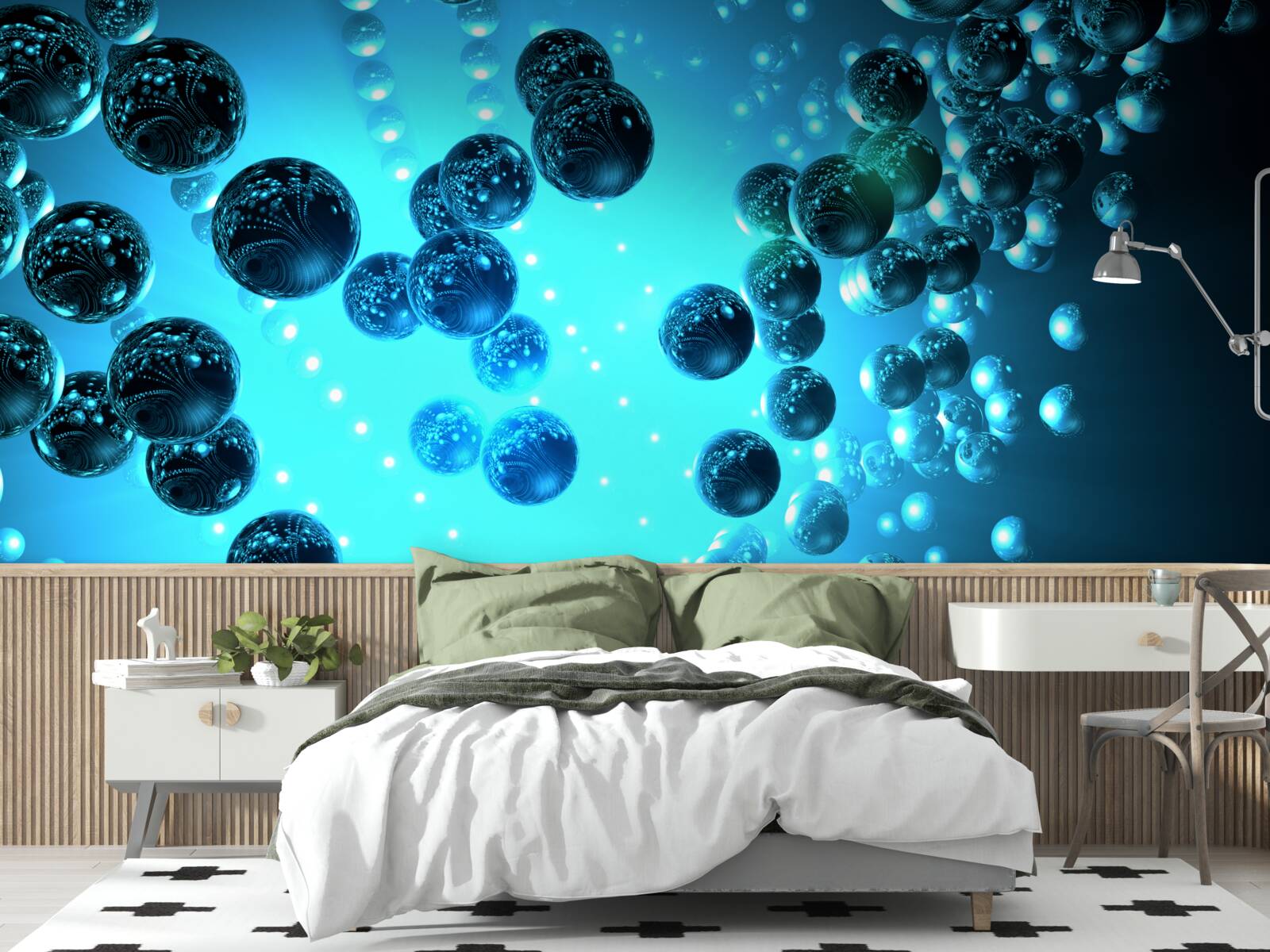 Papier peint l'eau dans un verre est composée de molécules