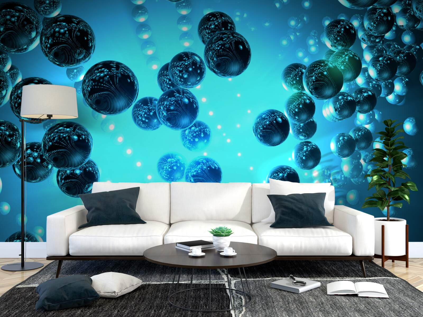 Papier peint l'eau dans un verre est composée de molécules