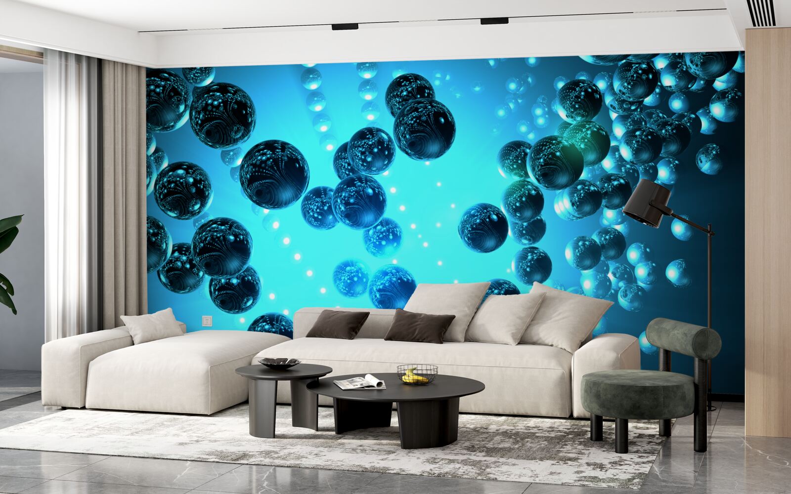 Papier peint l'eau dans un verre est composée de molécules