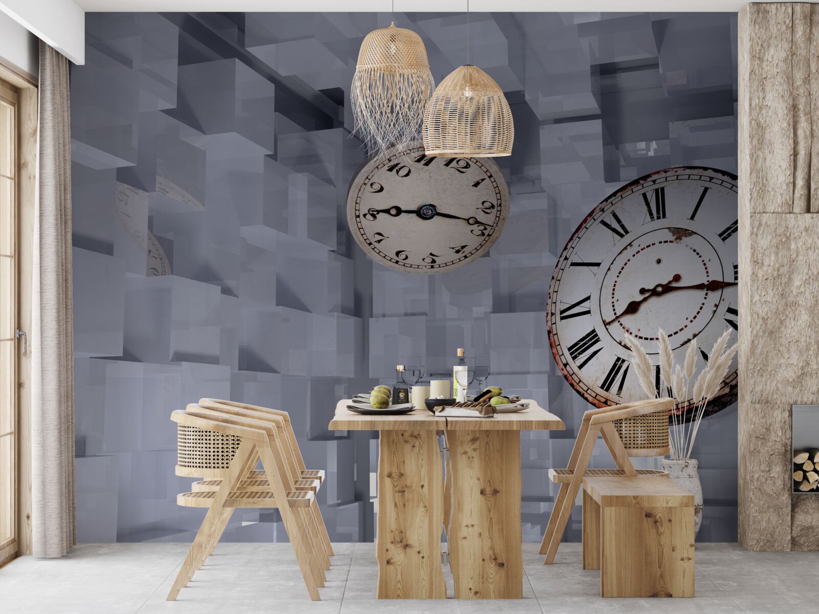 Papier peint abstraction temporaire