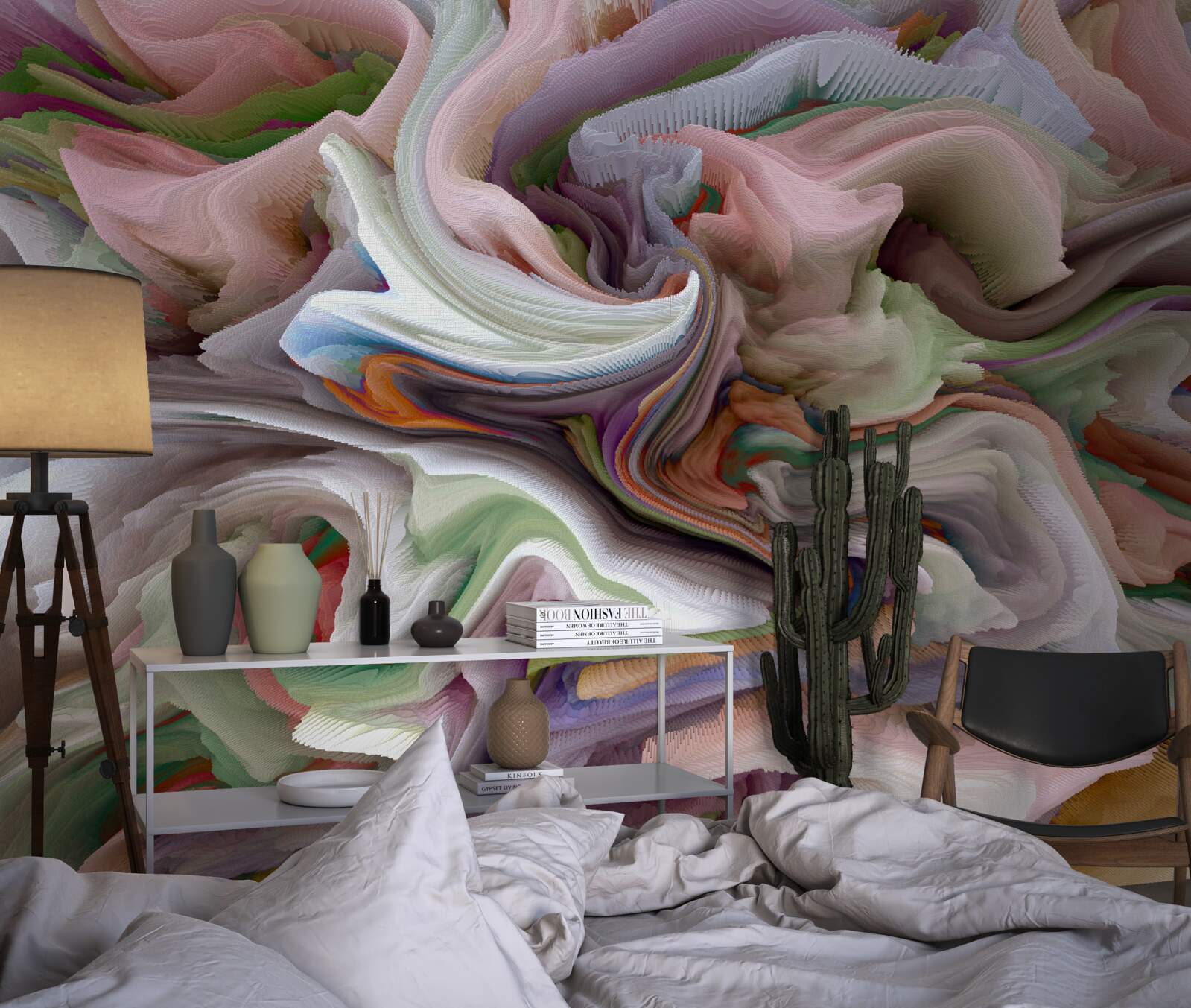 Papier peint sable tacheté dans le reflet du paysage