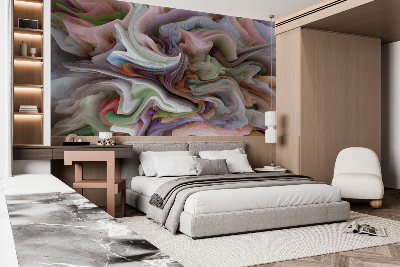 Papier peint sable tacheté dans le reflet du paysage