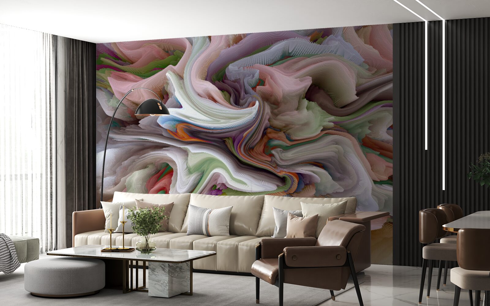 Papier peint sable tacheté dans le reflet du paysage