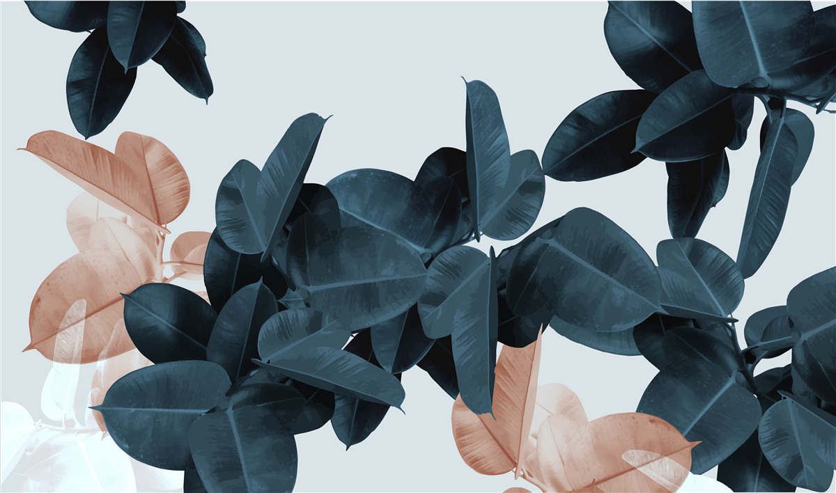 Papier peint Feuilles tropicales de différentes teintes