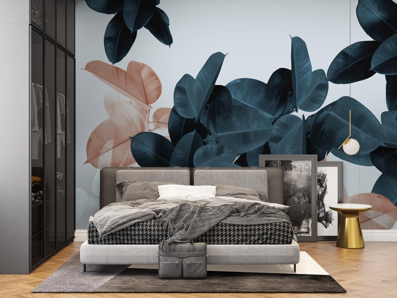 Papier peint Feuilles tropicales de différentes teintes