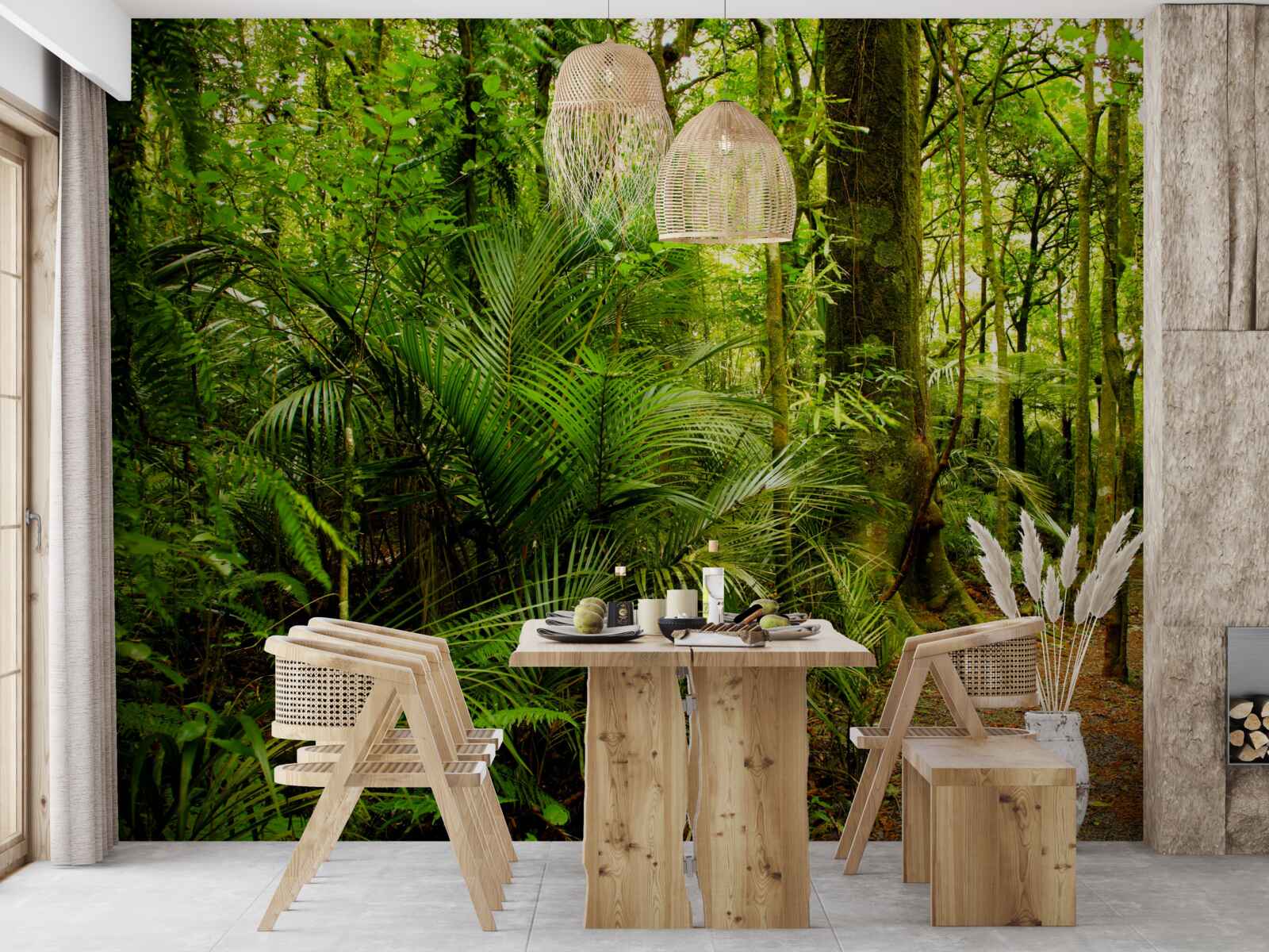 Papier peint des forêts tropicales luxuriantes d'émeraude