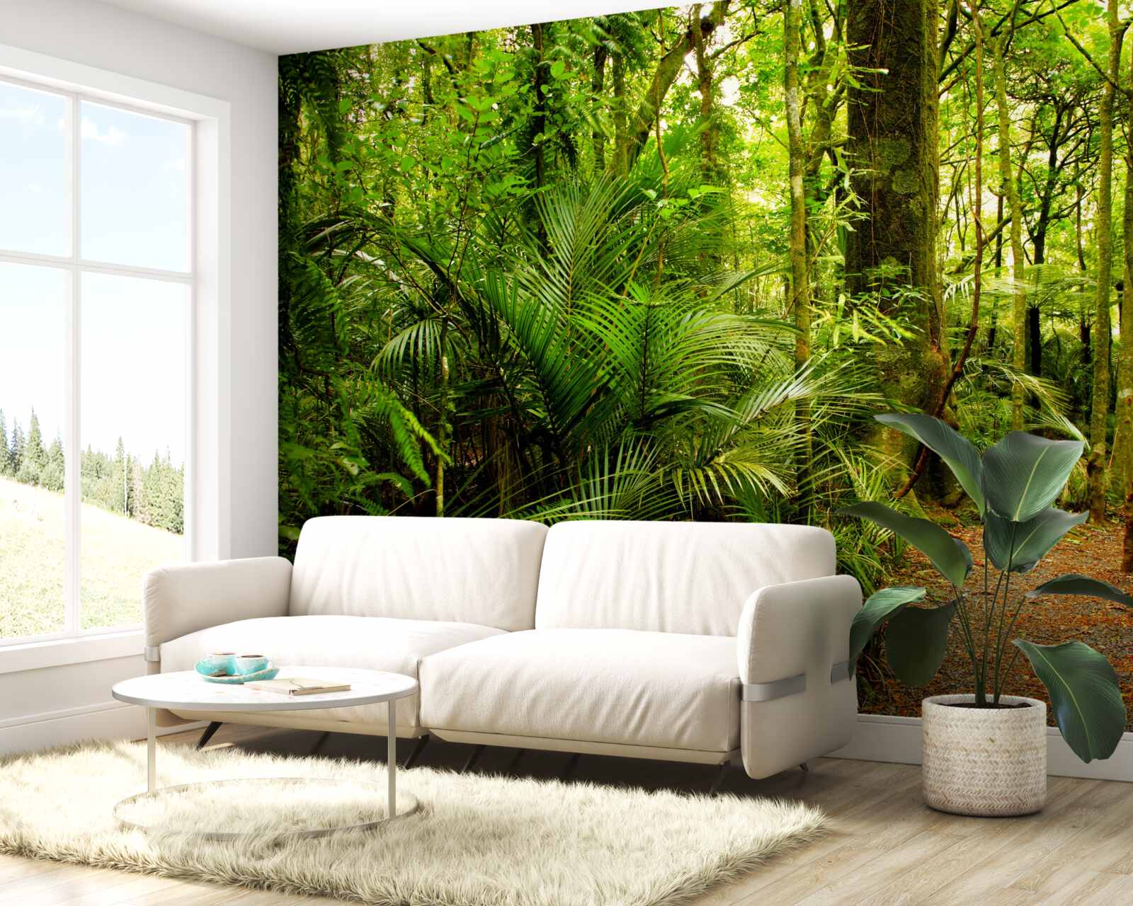 Papier peint des forêts tropicales luxuriantes d'émeraude