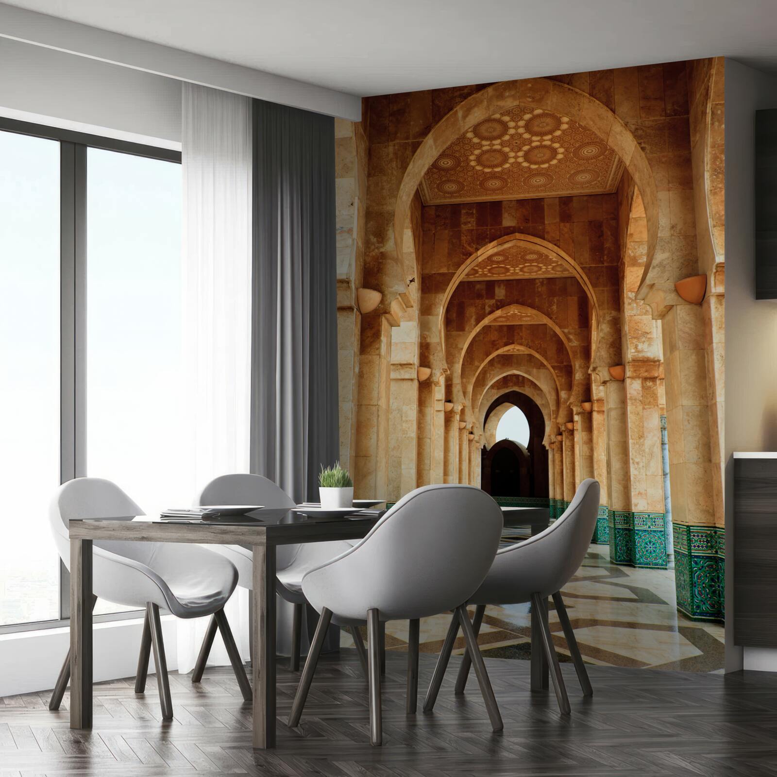 Papier peint Arches de style oriental avec sol en marbre