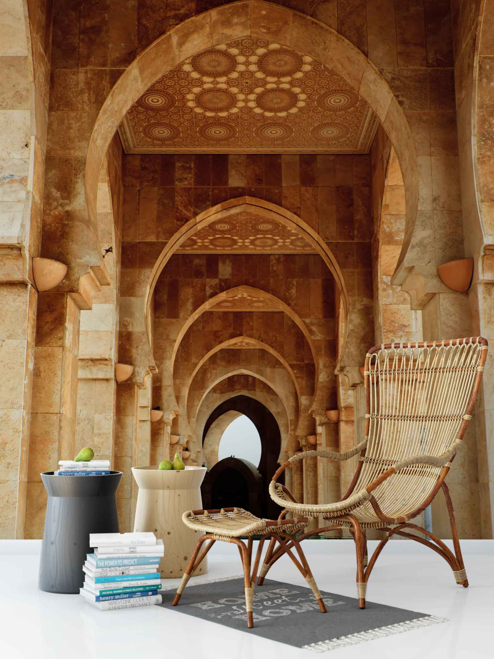 Papier peint Arches de style oriental avec sol en marbre