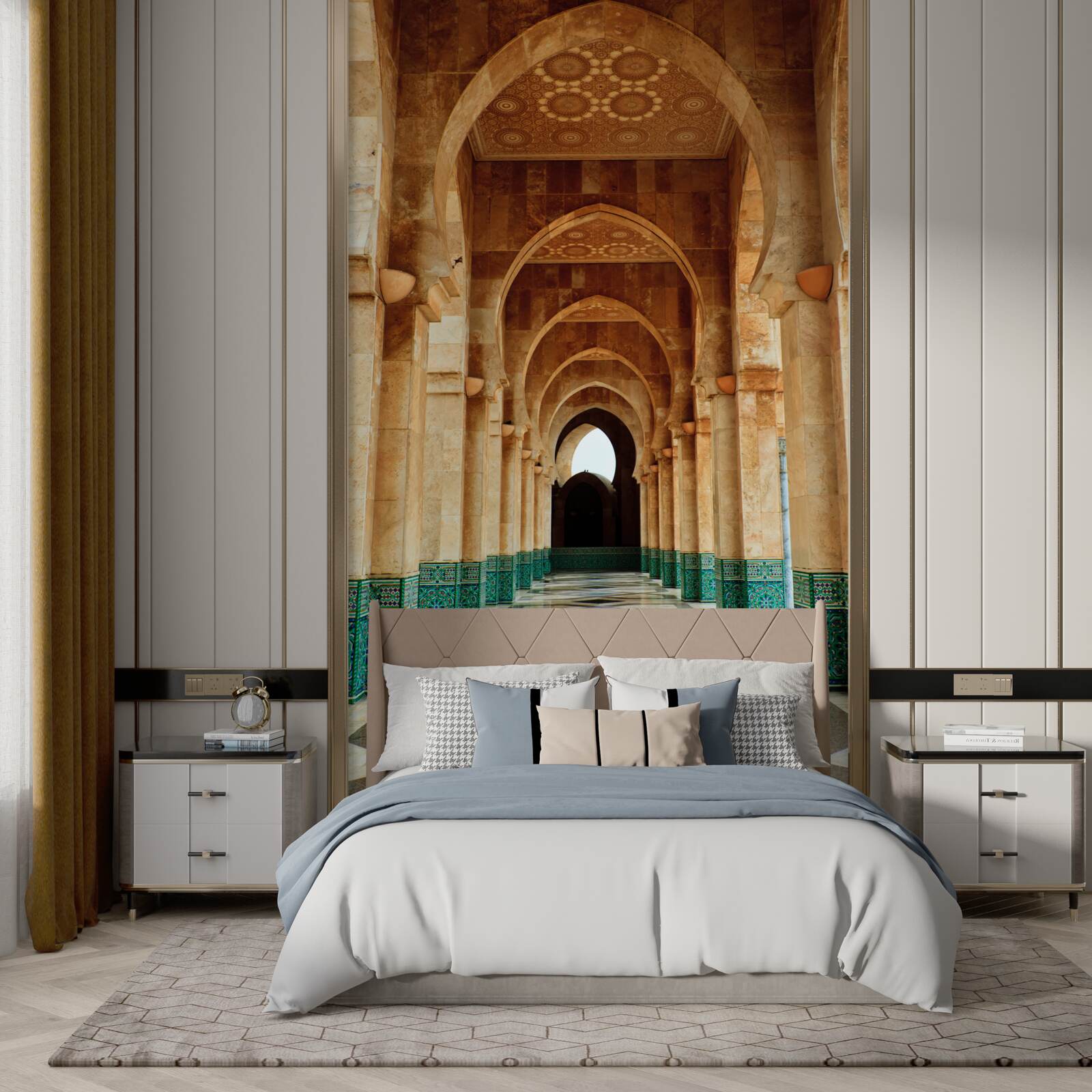 Papier peint Arches de style oriental avec sol en marbre