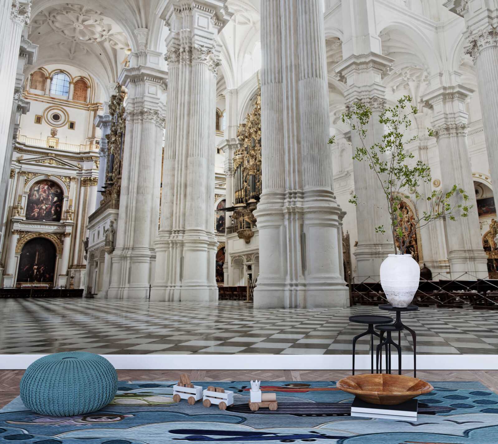 Papier peint arcs sur les piliers élevés du temple