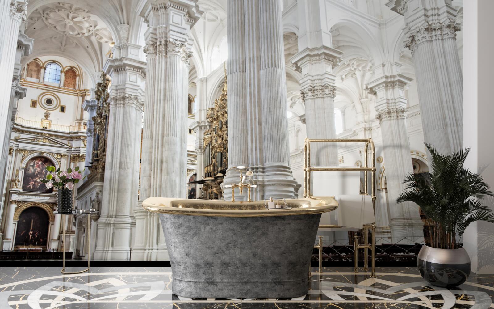 Papier peint arcs sur les piliers élevés du temple