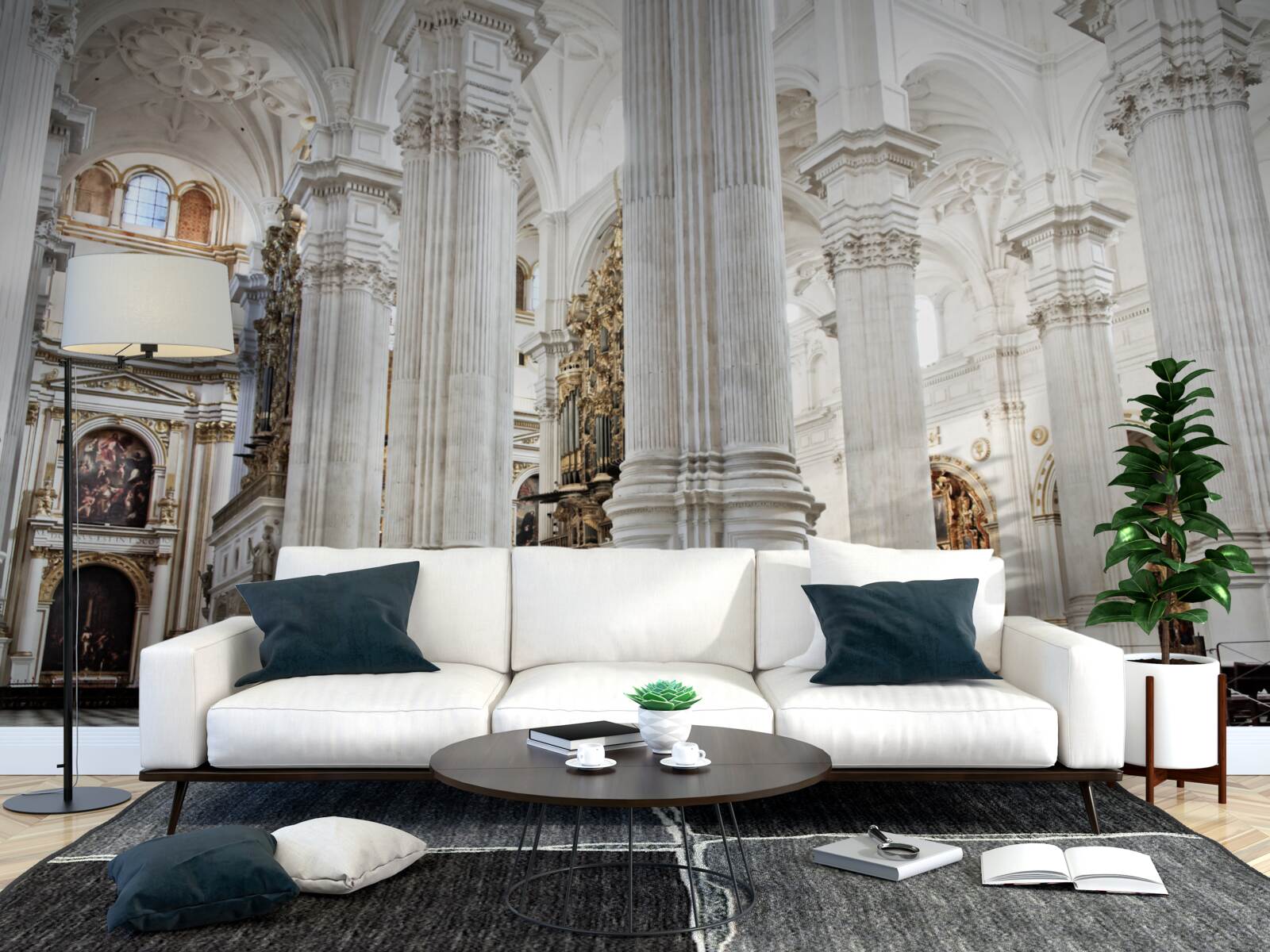 Papier peint arcs sur les piliers élevés du temple