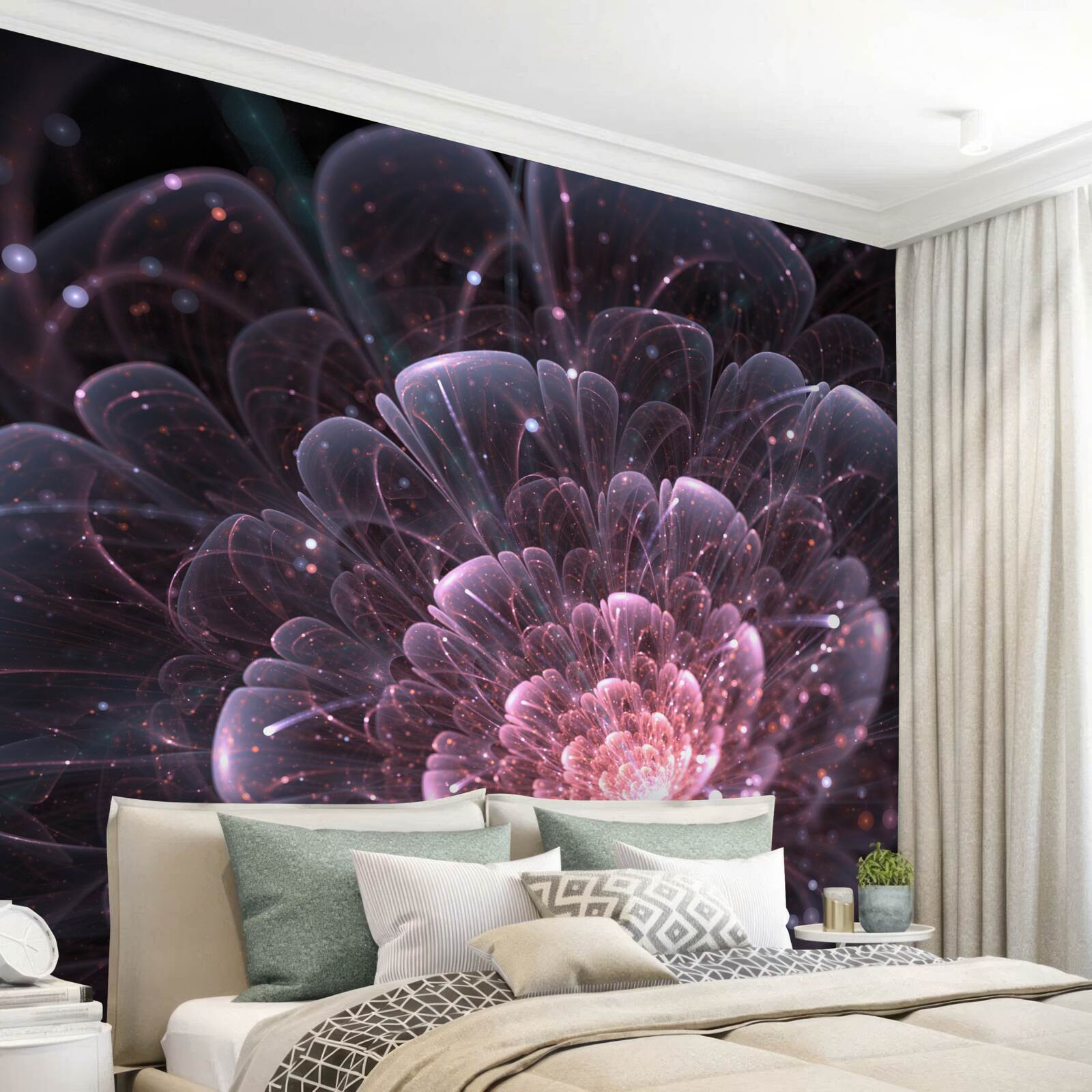 Papier peint abstraction cosmique dans une peinture de lotus