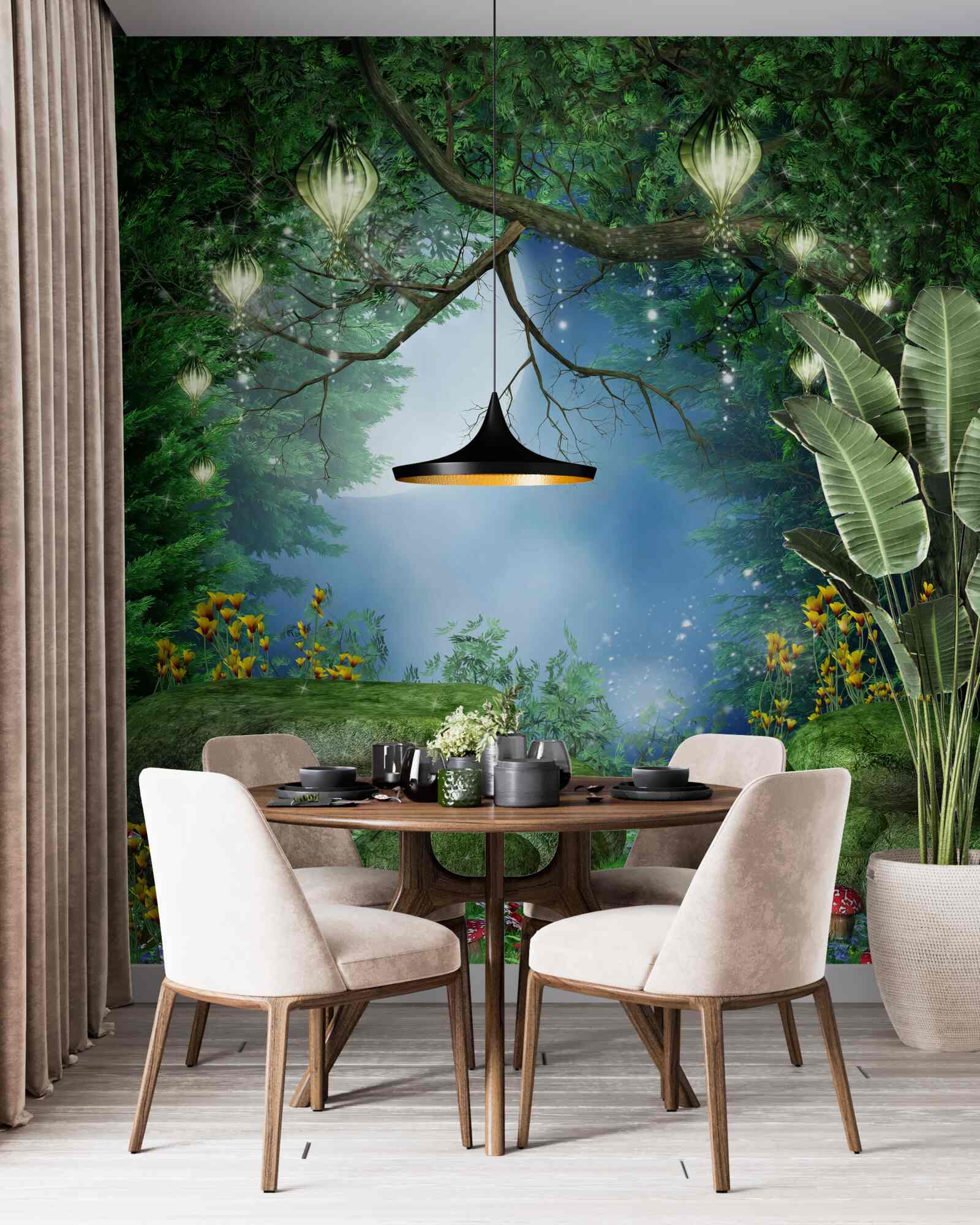 Papier peint chemin magique de la nuit