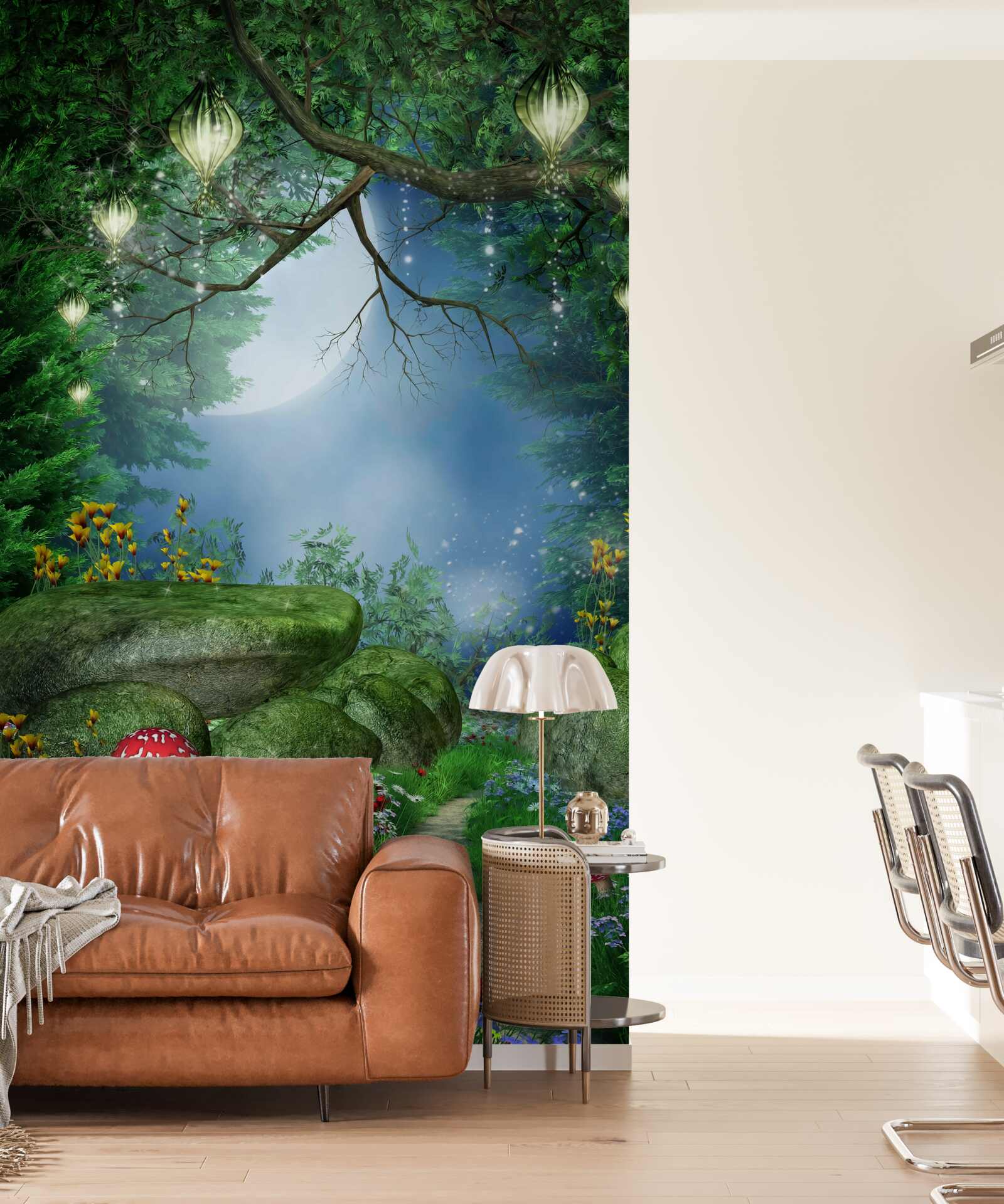 Papier peint chemin magique de la nuit