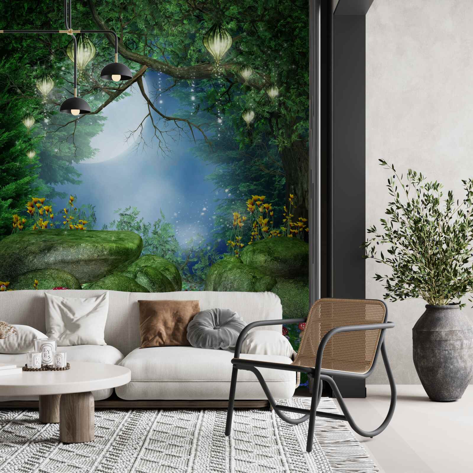 Papier peint chemin magique de la nuit