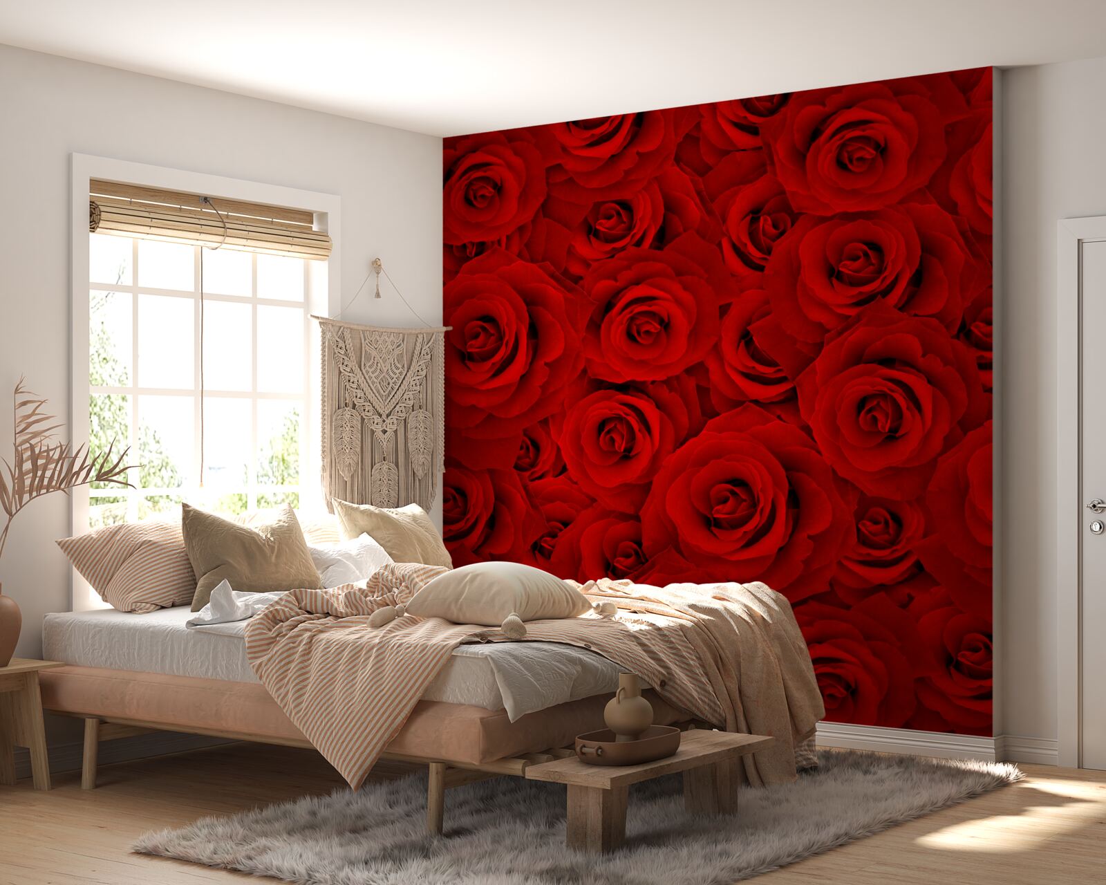 Papier peint de nombreuses roses rouges