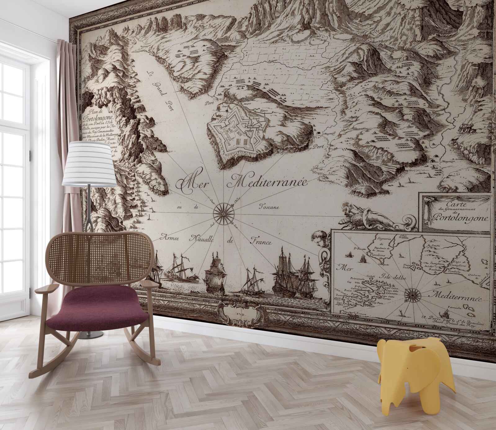 Papier peint ancienne carte des archipels dans l'océan