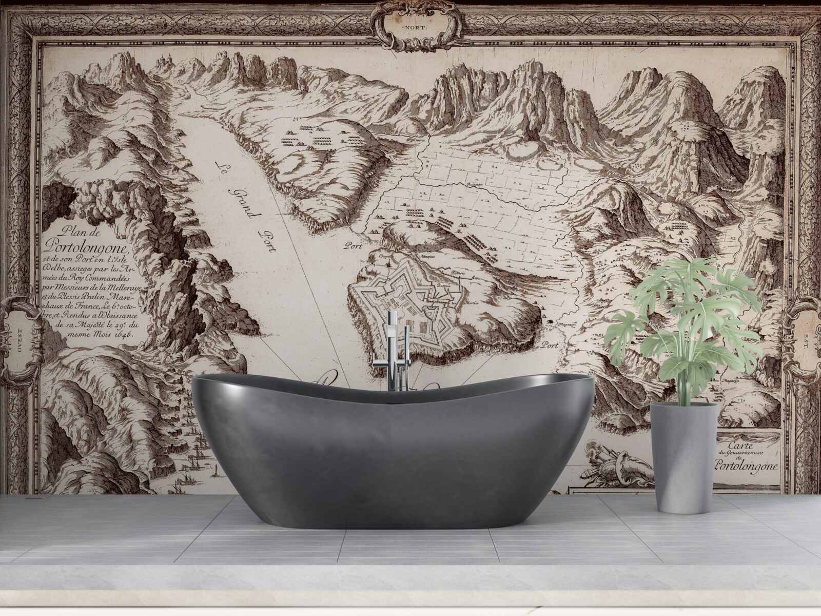 Papier peint ancienne carte des archipels dans l'océan