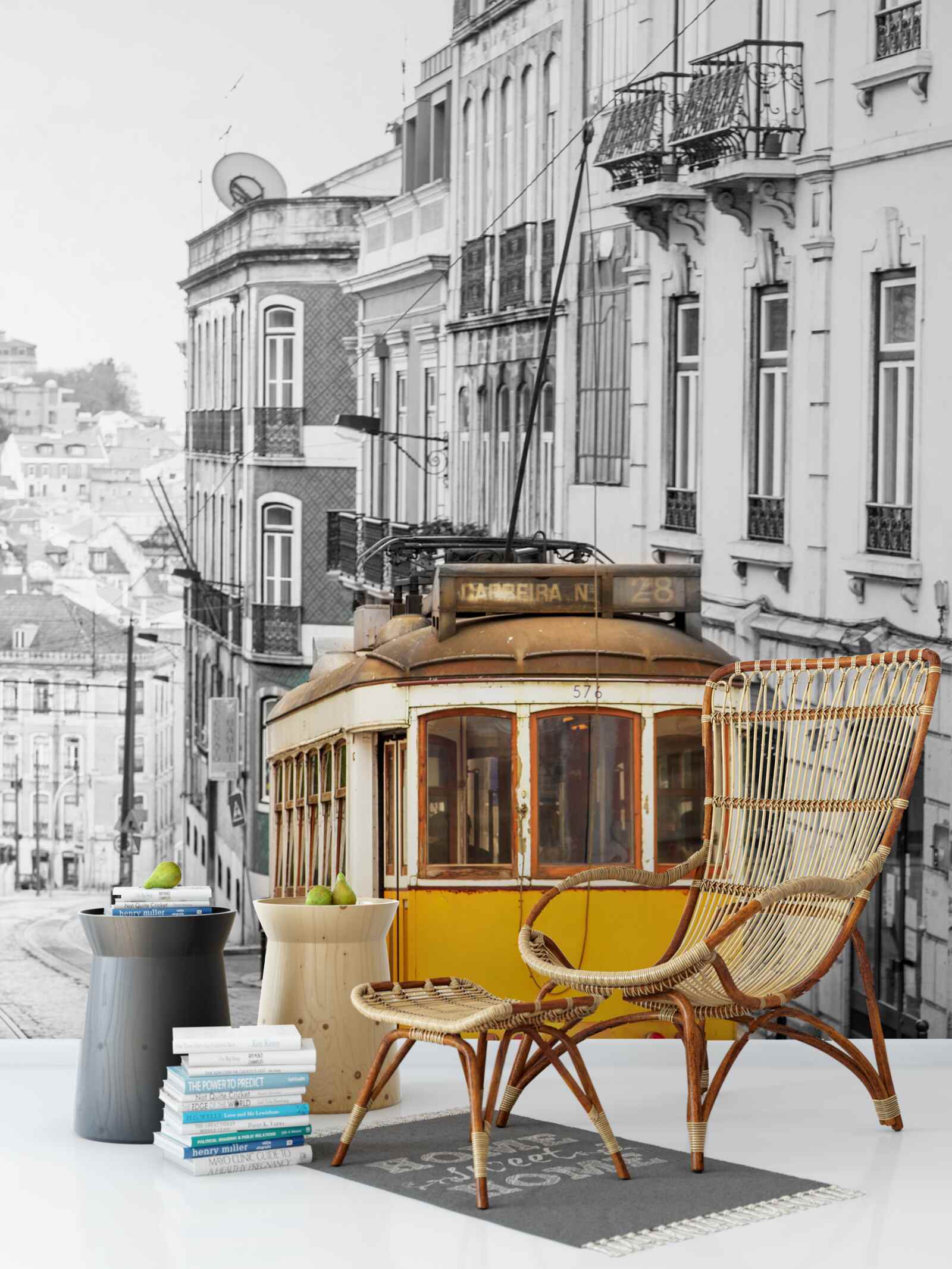 Papier peint Tramway jaune dans les collines de San Francisco