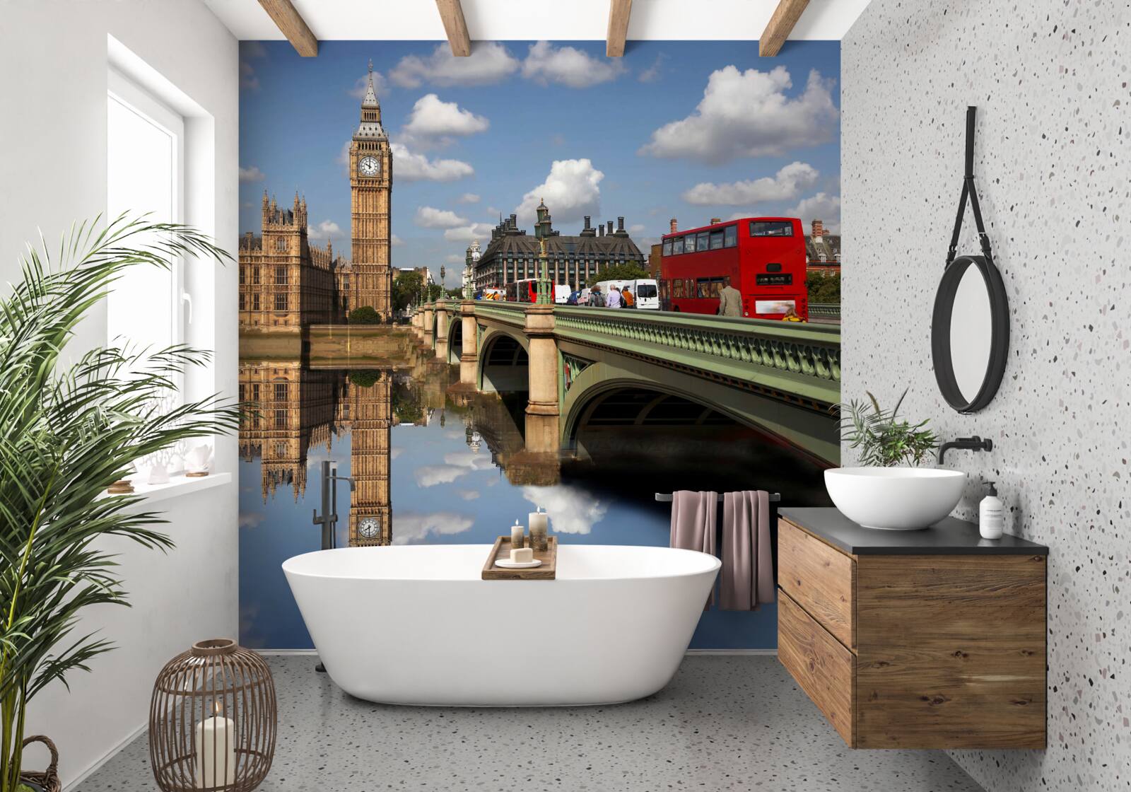 Papier peint traversée de la rivière menant à big bena