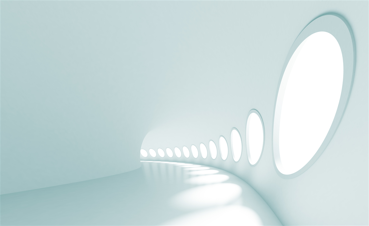 Papier peint tunnel avec changement de direction sous une forme abstraite