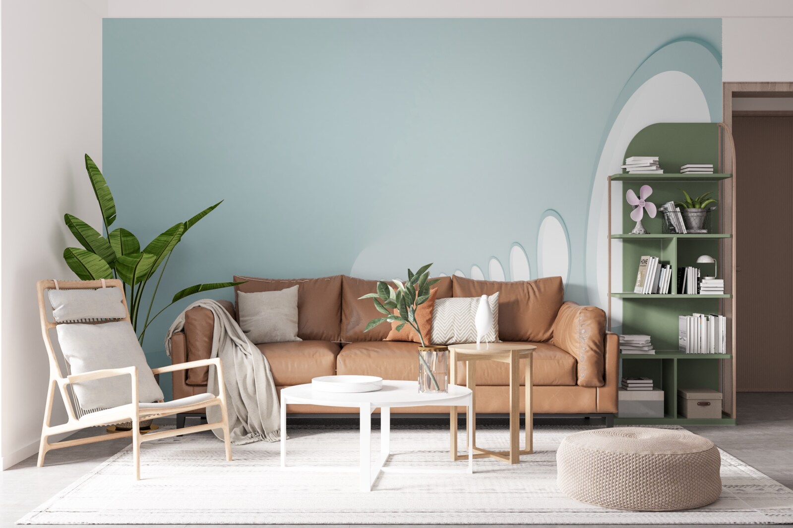 Papier peint tunnel avec changement de direction sous une forme abstraite