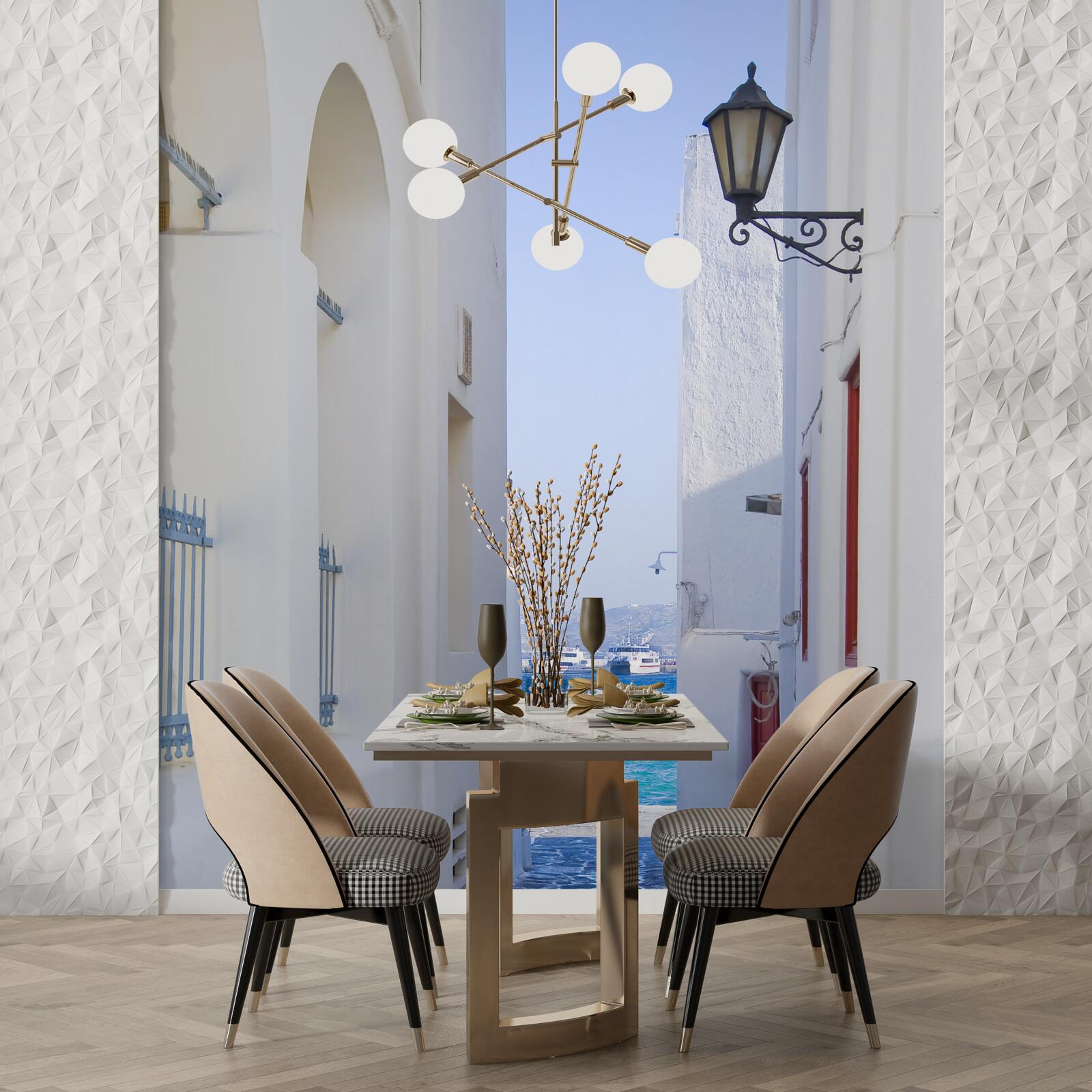 Papier peint route étroite vers la côte en grèce