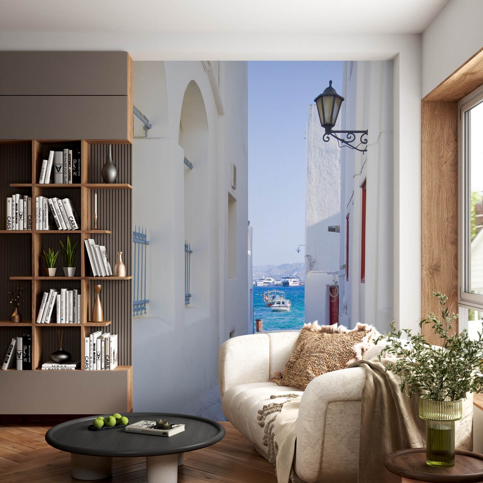 Papier peint route étroite vers la côte en grèce