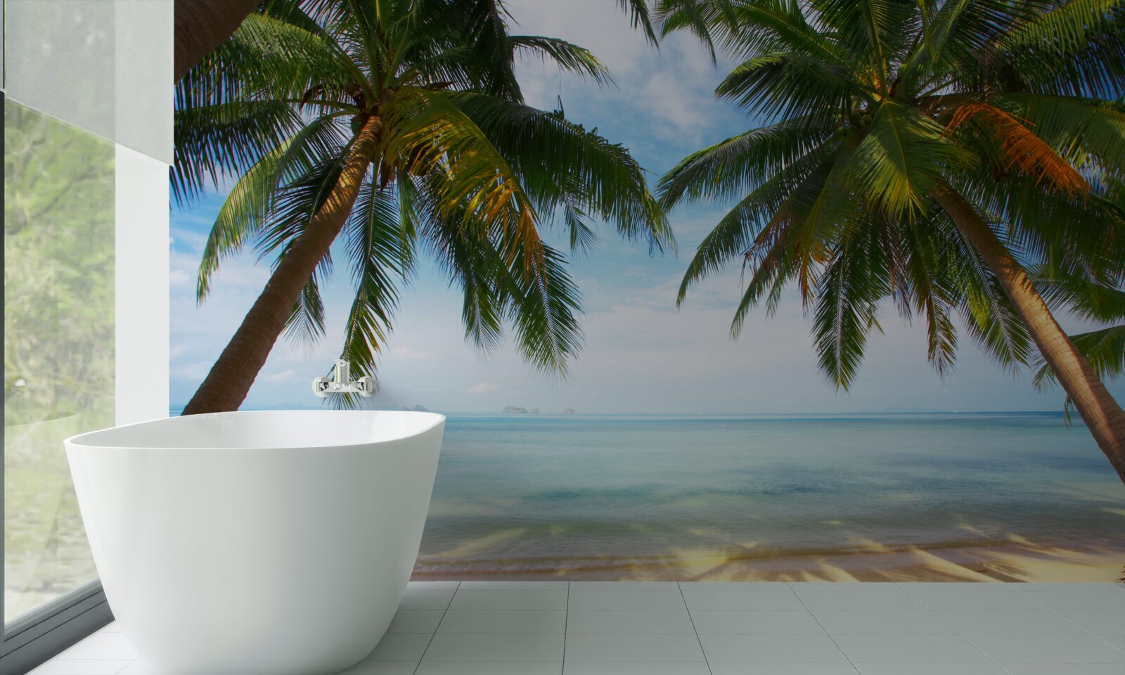 Papier peint palmiers sur une plage de sable