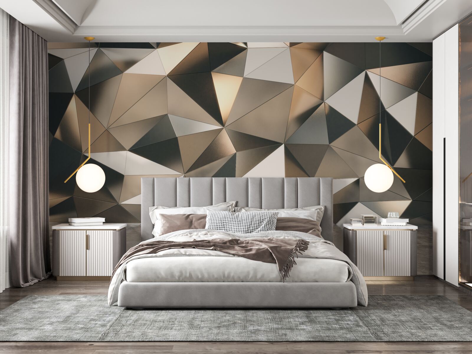 Papier peint formes abstraites sur le mur