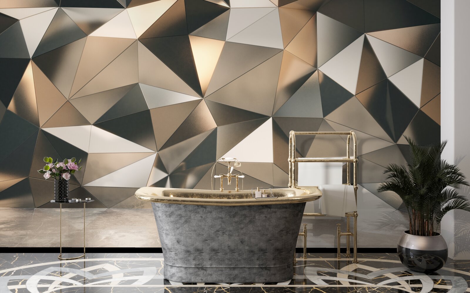 Papier peint formes abstraites sur le mur