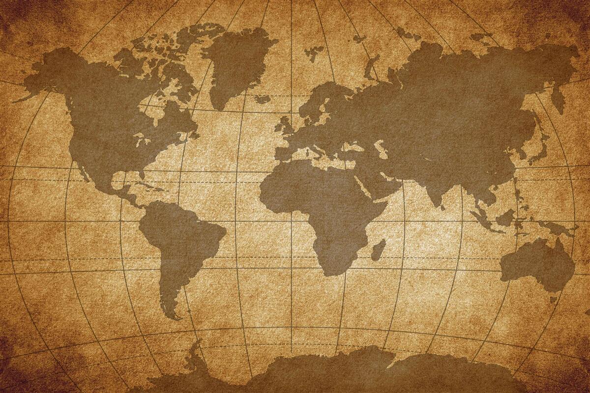 Papier peint globe terrestre disposé comme une carte du monde