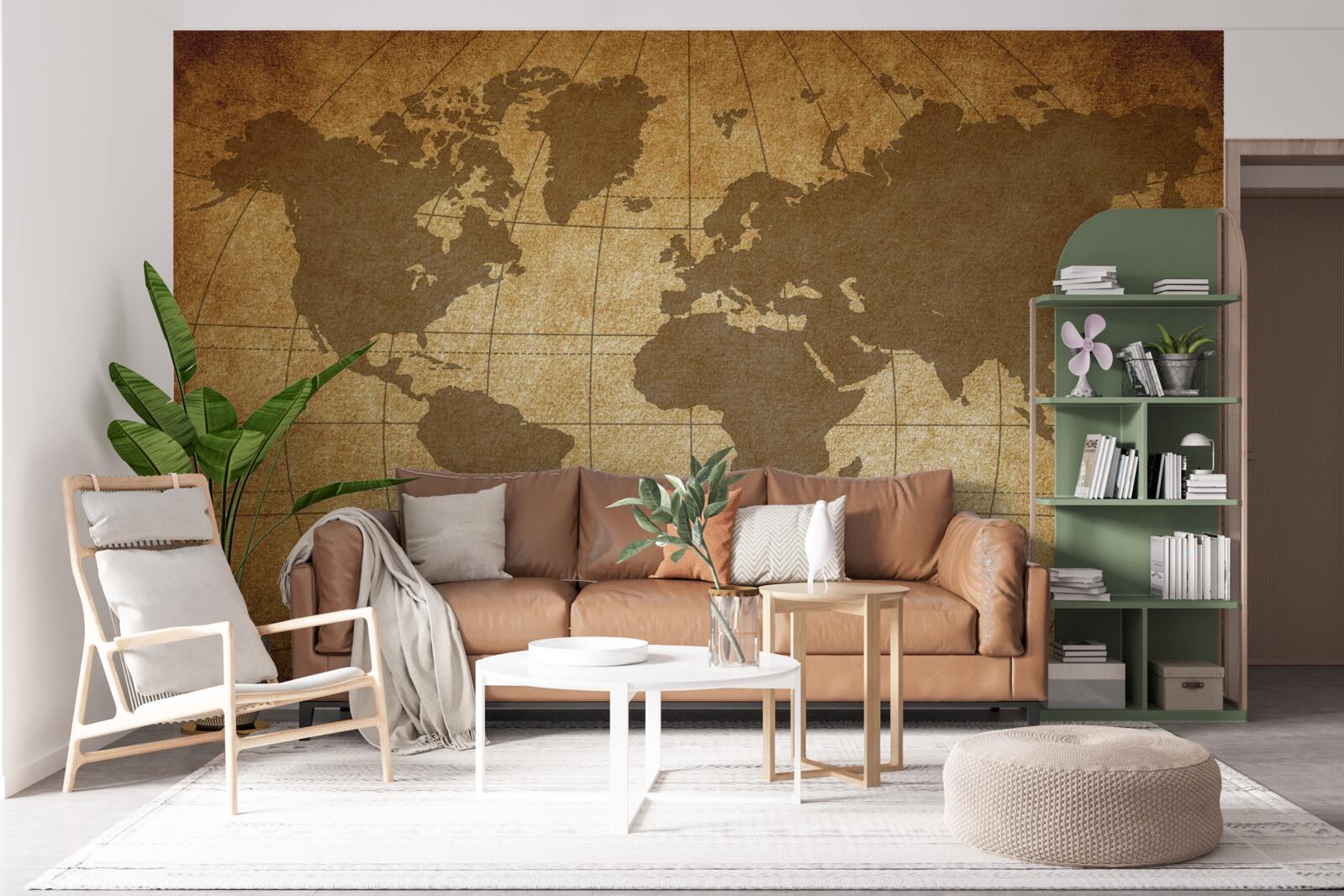 Papier peint globe terrestre disposé comme une carte du monde