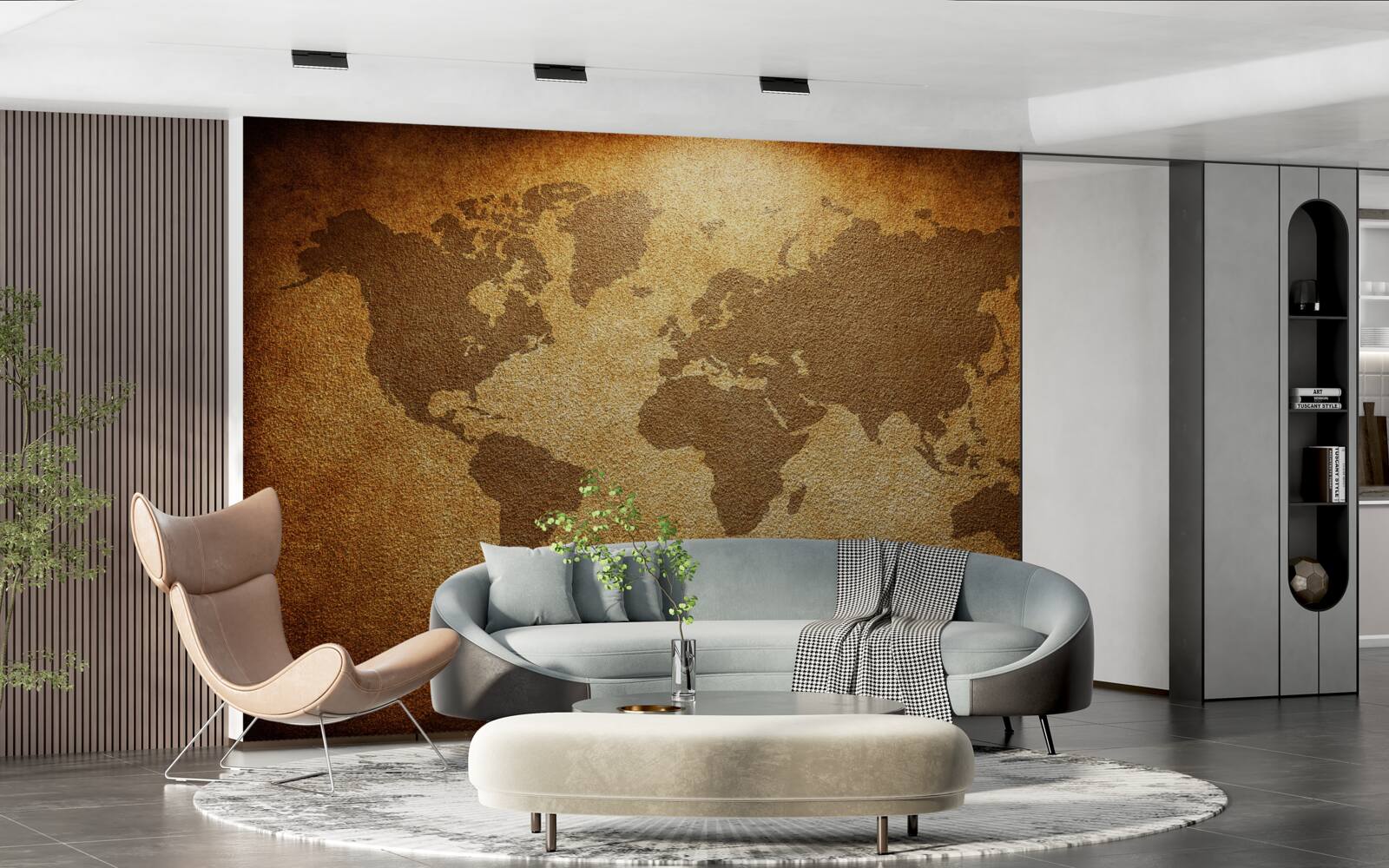 Papier peint globe terrestre avec continents