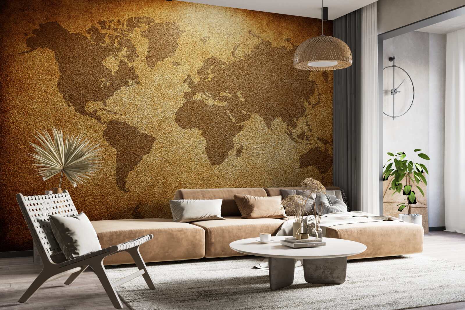 Papier peint globe terrestre avec continents