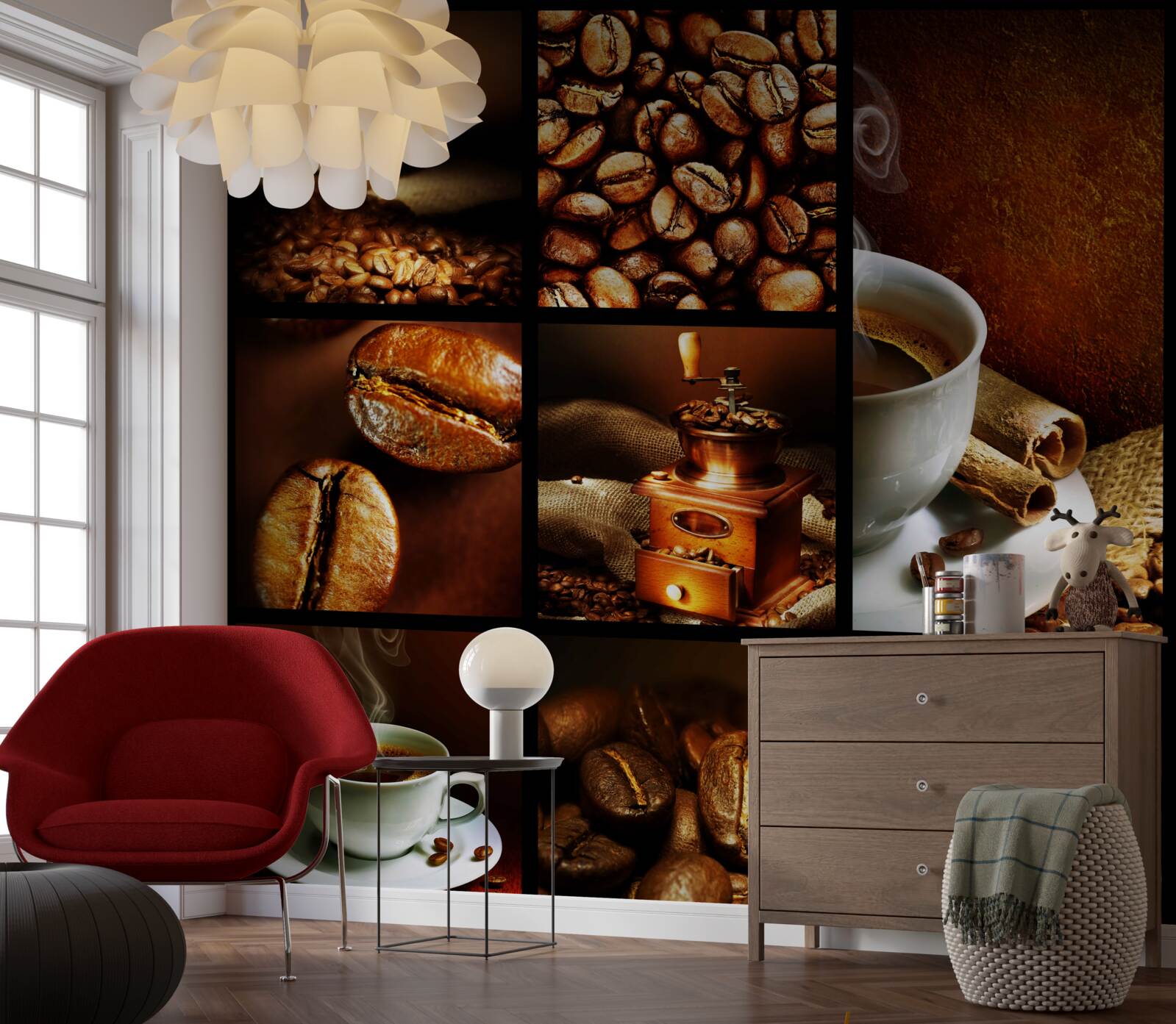 Papier peint composition de grains de café et de la boisson elle-même