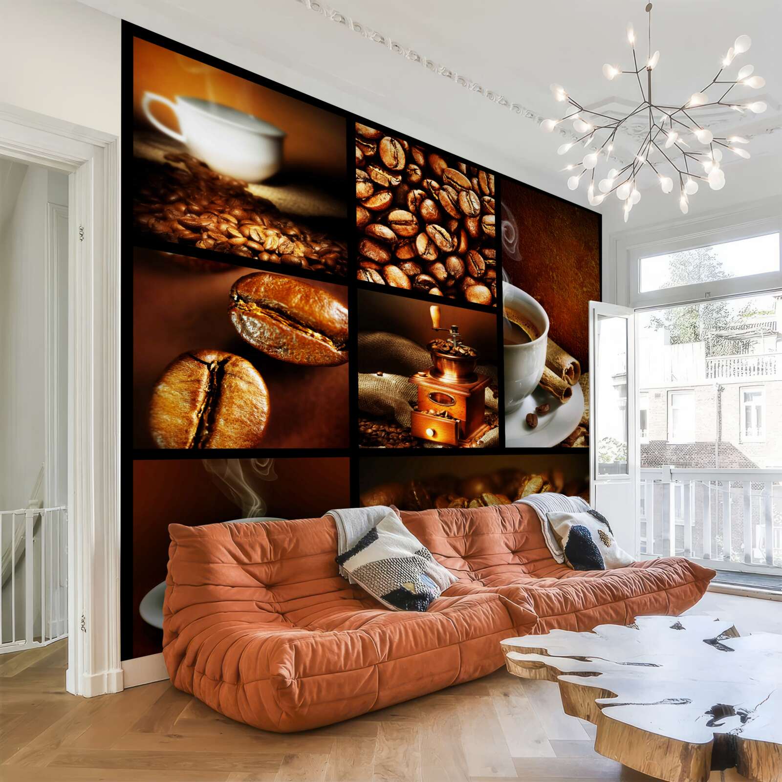 Papier peint composition de grains de café et de la boisson elle-même