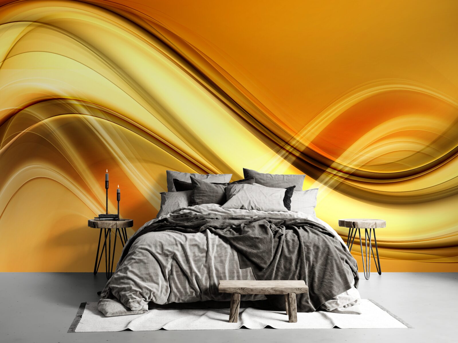 Papier peint lignes s'étirant à l'infini sur une surface brune