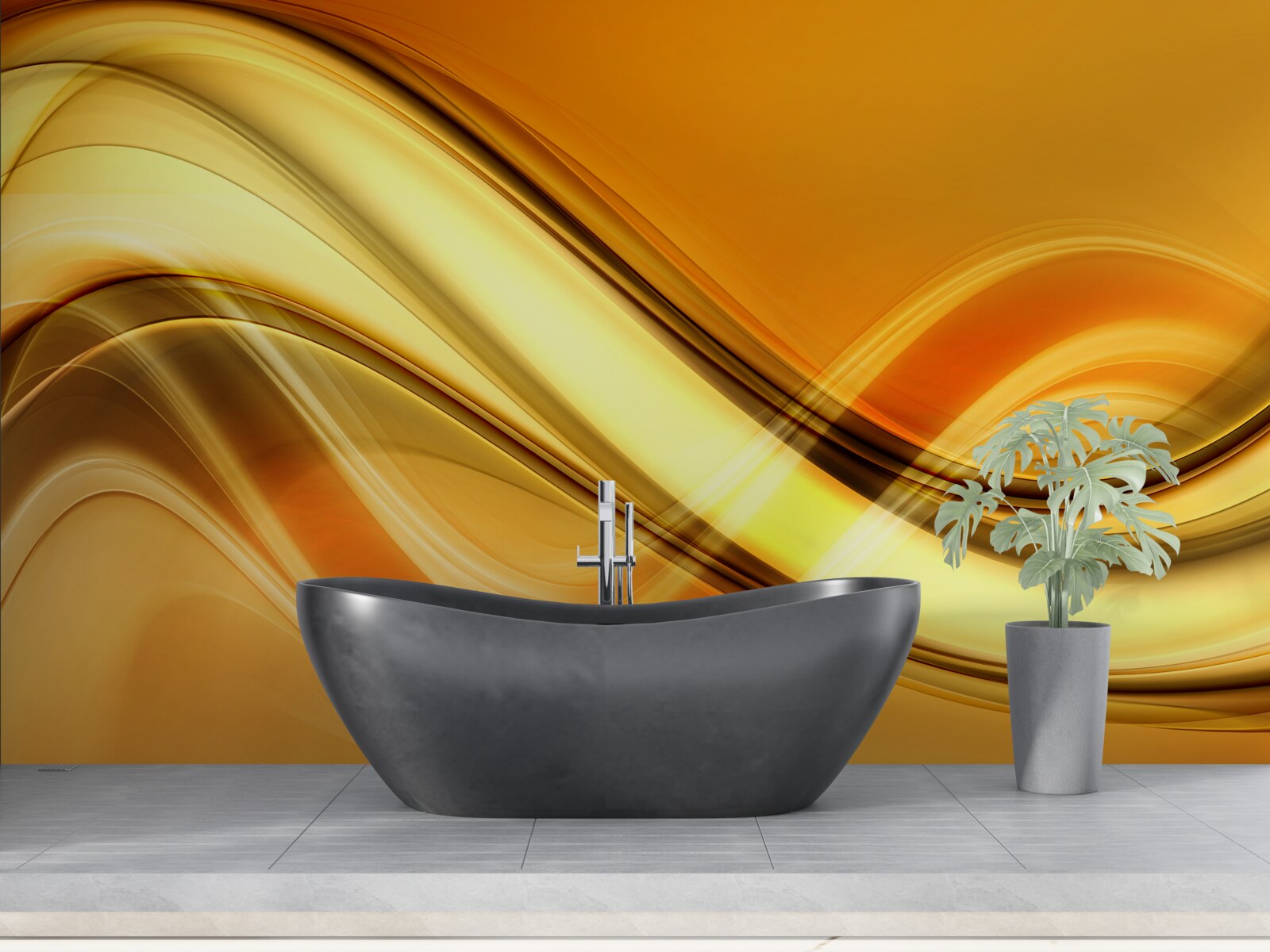 Papier peint lignes s'étirant à l'infini sur une surface brune